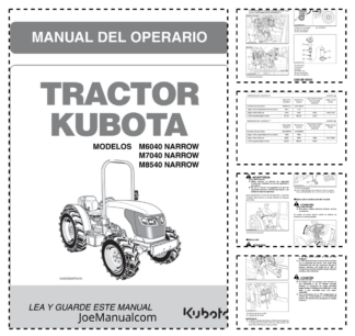 Kubota M6040 M7040 M8540 Narrow Tractor Operators Manual ES