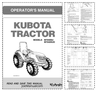 Kubota M7040SU M7040SUD Tractor Operators Manual
