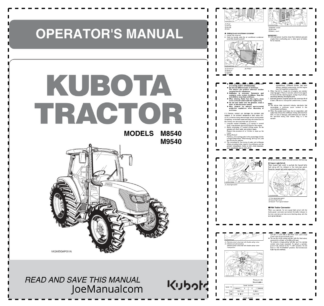 Kubota M8540 M9540 Tractor Operators Manual 2008