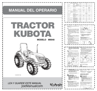 Kubota M9540 Tractor Operators Manual ES