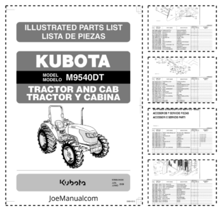 Kubota M9540DT Tractor Parts Catalog