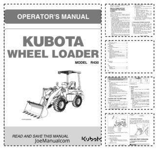 Kubota R430 Wheel Loader Operators Manual