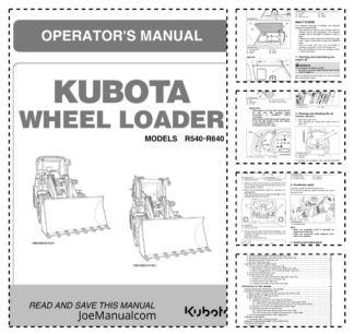 Kubota R540 R640 Wheel Loader Operators Manual