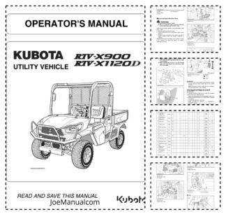 Kubota RTV X900 X1120D Utility Vehicle Operators Manual