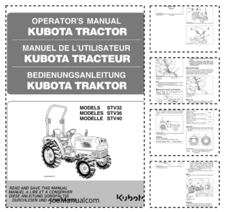 Kubota STV32 STV36 STV40 Tractor Operators Manual