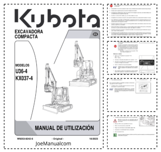 Kubota U36-4 KX037-4 Excavator Operation Manual ES
