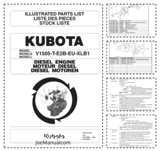 Kubota V1505-T-E2B-EU-XLB1 Engine Parts Catalog