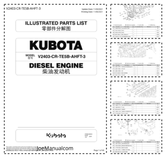 Kubota V2403-CR-TE5B-AHFT-3 Diesel Engine Parts Catalog 2021