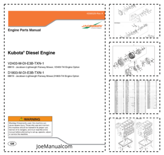 Kubota V2403 D1803 Engine Parts Catalog