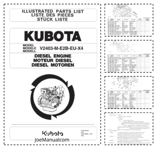 Kubota V2403-M-E2B-EU-X3 Engine Parts Catalog