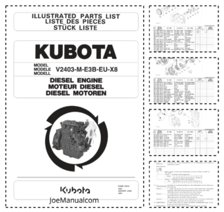 Kubota V2403-M-E3B-EU-X8 Engine Parts Catalog