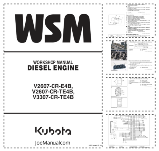 Kubota V2607 V3307 CR-E4B TE4B Engine Workshop Manual