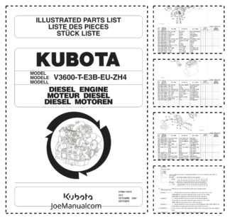 Kubota V3600-T-E3B-EU-ZH4 Engine Parts Catalog