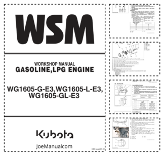 Kubota WG1605-G-E3 WG1605-L-E3 WG1605-GL-E3 Engine Workshop Manual
