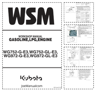 Kubota WG752-G-E3 WG752-GL-E3 WG972-G-E3 WG972-GL-E3 Engine Workshop Manual