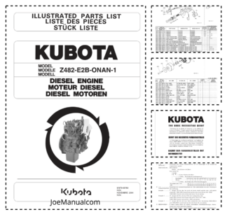 Kubota Z482-E2B-ONAN-1 Engine Parts Catalog