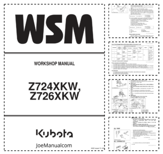 Kubota Z724XKW Z726XKW Zero Turn Mower Workshop Manual