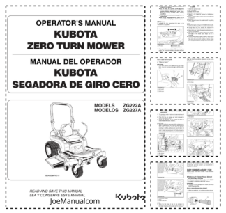 Kubota ZG222A ZG227A Zero Turn Mower Operators Manual