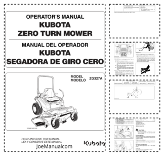 Kubota ZG327A Zero Turn Mower Operators Manual