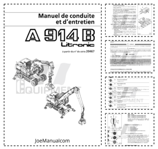 Liebherr A914B Litronic Excavator Operators Manual SN 20467 FR