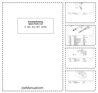 Liebherr A924 B-LI 957 Excavator Parts Catalog SN 24738