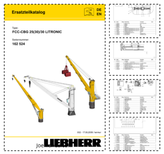 Liebherr FCC-CBG 25(30) 30 Litronic Crane Parts Catalog SN 162524