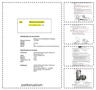 Liebherr L556 1410 Wheel Loader Operators Manual SN 37202 PT