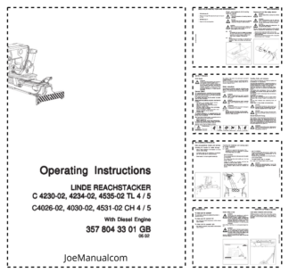 Linde C4230-02 4234-02 4535-02 TL 4 5 C4026-02 4030-02 4531-02 CH 4 5 Reachstacker Operators Manual