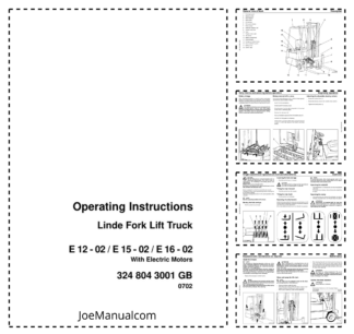 Linde E12-02 E15-02 E16-02 Forklift Operators Manual