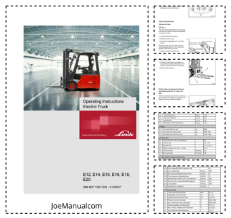 Linde E12 E14 E15 E16 E18 E20 Forklift Operators Manual 2007
