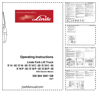 Linde E14-02 E16-02 E16C-02 E18C-02 E16P-02 E18P-02 E20P-02 Forklift Operators Manual