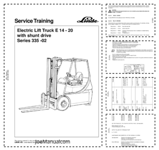 Linde E14 E20 Series 335-02 Forklift Service Training Manual