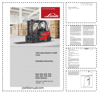 Linde E20 E25 E30 E35 X20 X25 X30 X35 Series 1252 Forklift Operators Manual