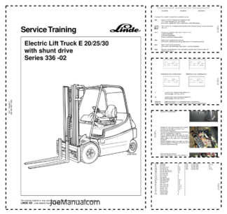 Linde E20 E25 E30 Series 336-02 Forklift Service Training Manual