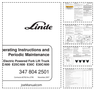 Linde E20C E25C E30C 600 Electric Forklift Operators Manual