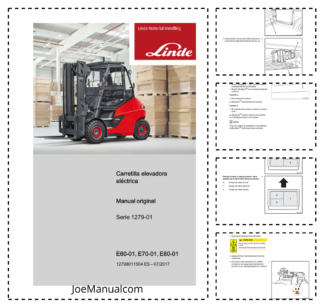 Linde E60-01 E70-01 E80-01 Series 1279-01 Forklift Operators Manual ES