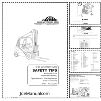 Linde H12-03 H16093 H18-03 H20-03 Diesel Forklift Operators Manual 3508043301