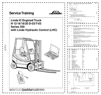 Linde H12 H16 H18 H20 D-03 T-03 Forklift with LHC Service Training Manual