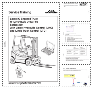 Linde H12 H16 H18 H20 D-03 T-03 Series 350 with LHC LTC Forklift Service Training Manual
