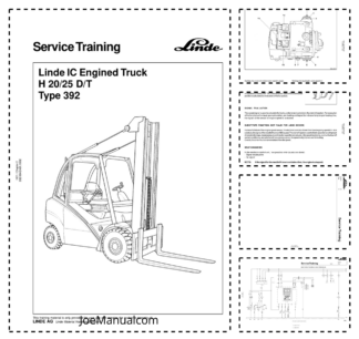 Linde H20 G25 D T Type 392 Forklift Service Training Manual