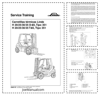 Linde H20 H25 H30 H35 D-03 T-03 Series 351 Forklift Service Training Manual ES