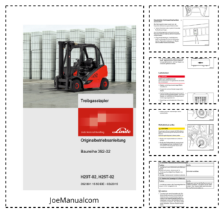Linde H20T-02 H25T-02 Series 392-02 Forklift Operators Manual DE