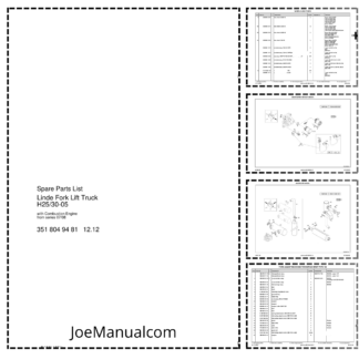 Linde H25-5 H30-05 Forklift Parts Catalog from series 07-08