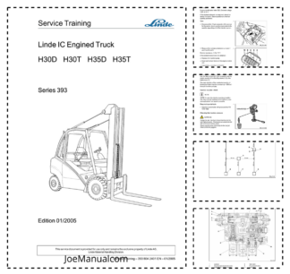 Linde H30D H30T H35D H35T Series 393 Forklift Service Training Manual