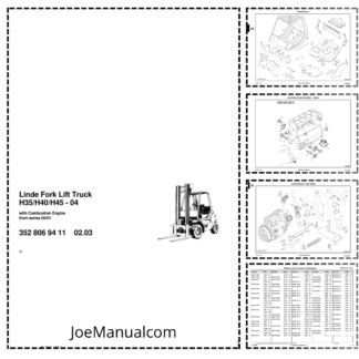 Linde H35 H40 H45-04 with Combustion Engine Forklift Parts Catalog