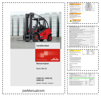 Linde H40D-02 H45D-02 H50D-02 Series 394-02 Forklift Operators Manual ES