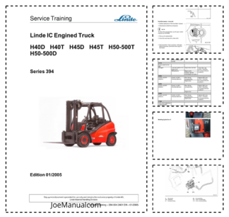 Linde H40D H40T H45D H45T H50-500T H50-500D Series 394 Forklift Service Training Manual