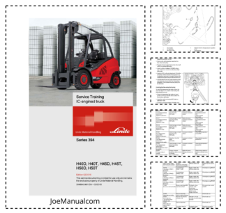 Linde H40D H40T H45D H45T H50D H50T Series 394 Forklift Service Training Manual 2015