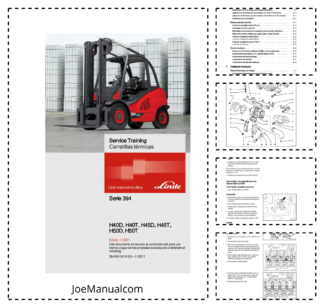 Linde H40D H40T H45D H45T H50D H50T Series 394 Forklift Service Training Manual ES