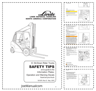 Linde H40D H45D H50-500D Forklift Operators Manual 03-2007